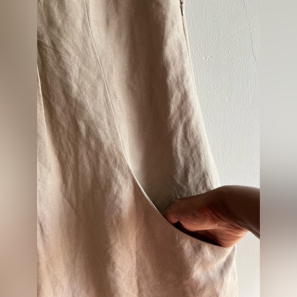 NWT Laura's Ramie Blended Knee-length Loose Shape Beige Dress Size 12 - Picture 6 of 14